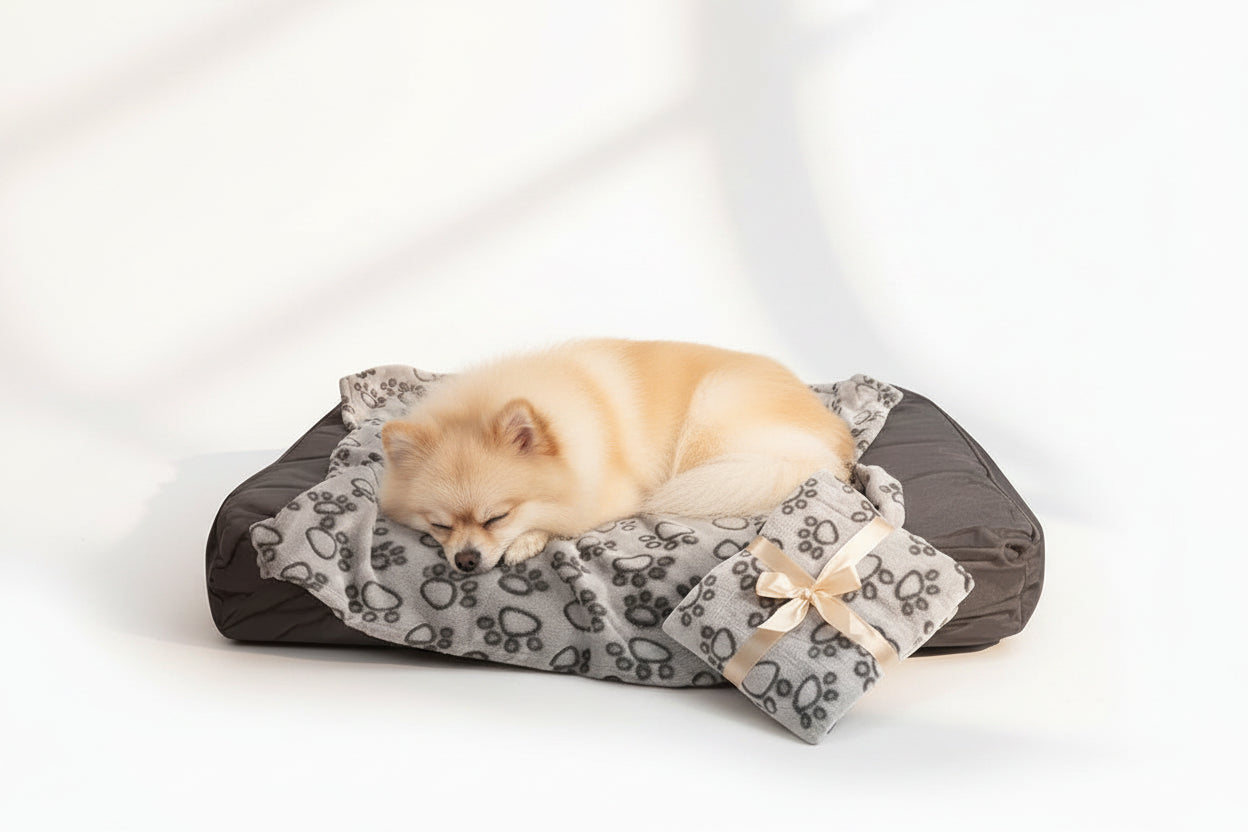 Luxe Paw Print Pet Blanket