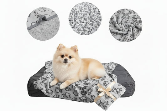 Luxe Paw Print Pet Blanket