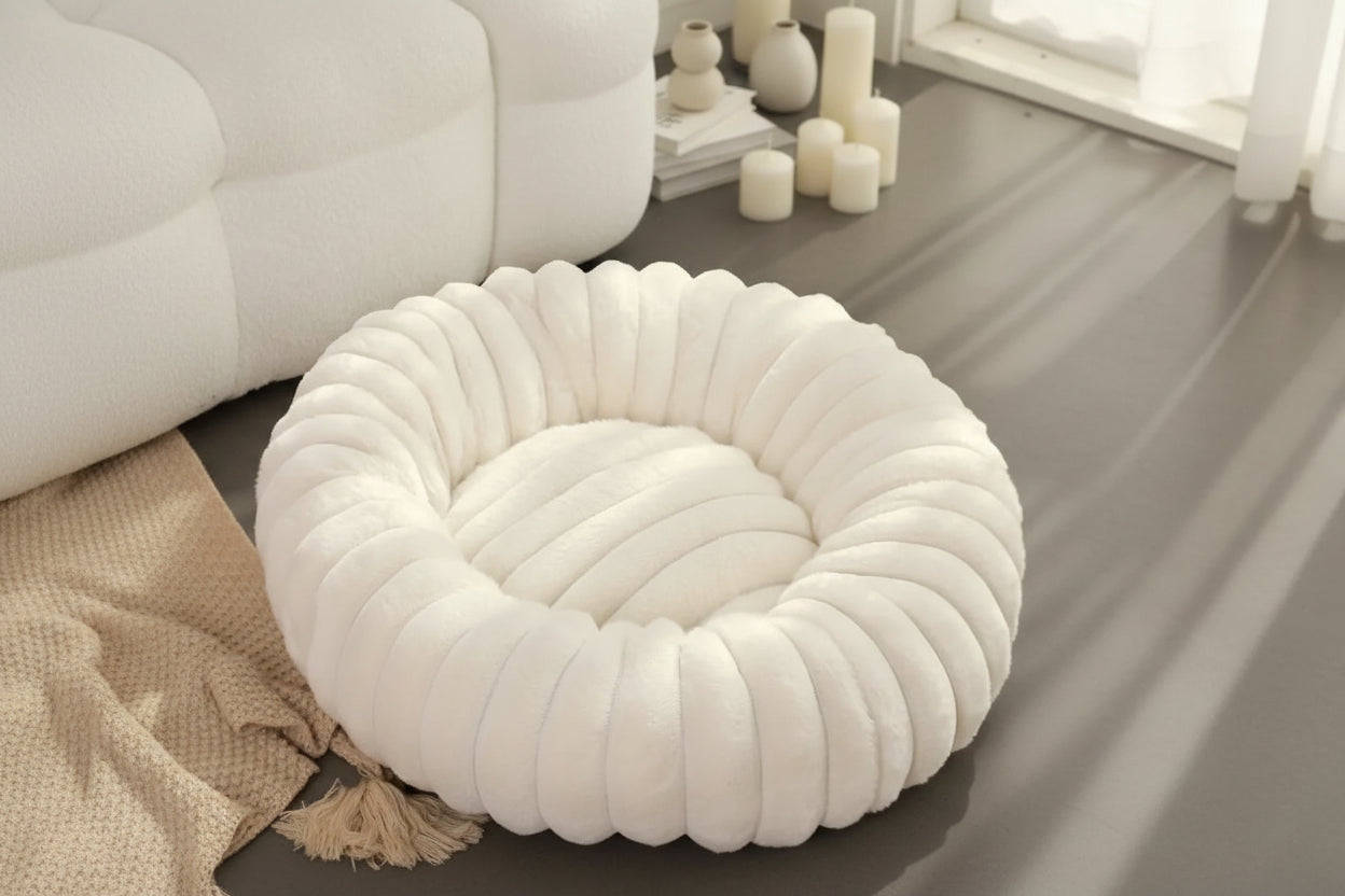Luxe Plush Round Dog Bed