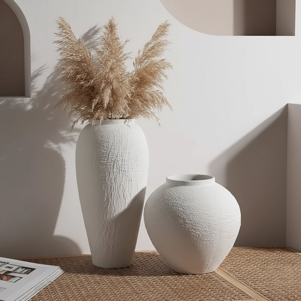 Textured Stone Ceramic Vase