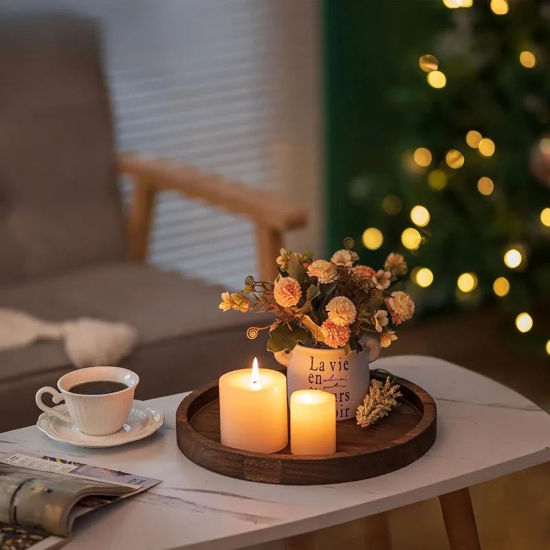 Rustic Round Wooden Tray