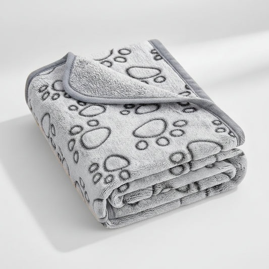 Luxe Paw Print Pet Blanket