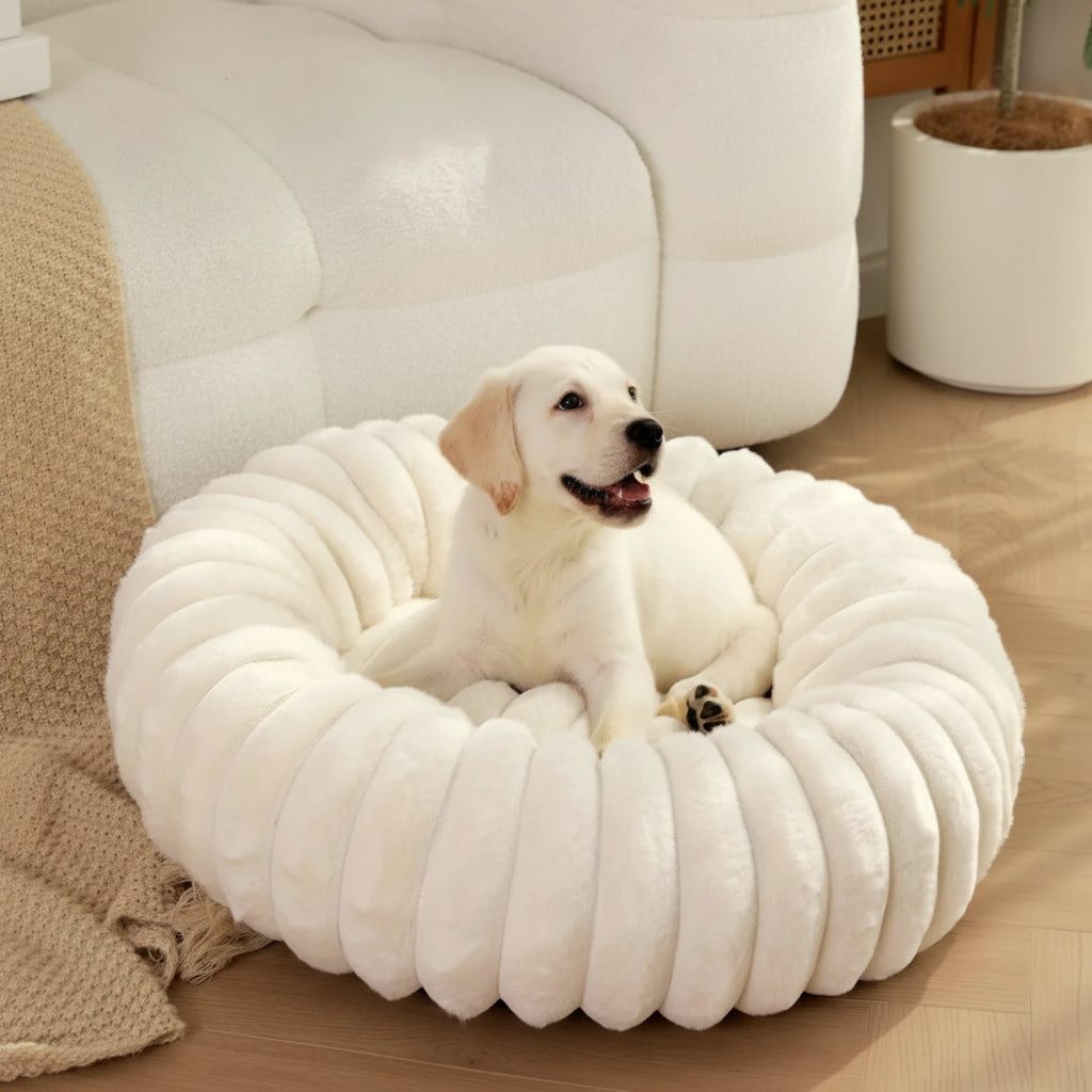 Luxe Plush Round Dog Bed