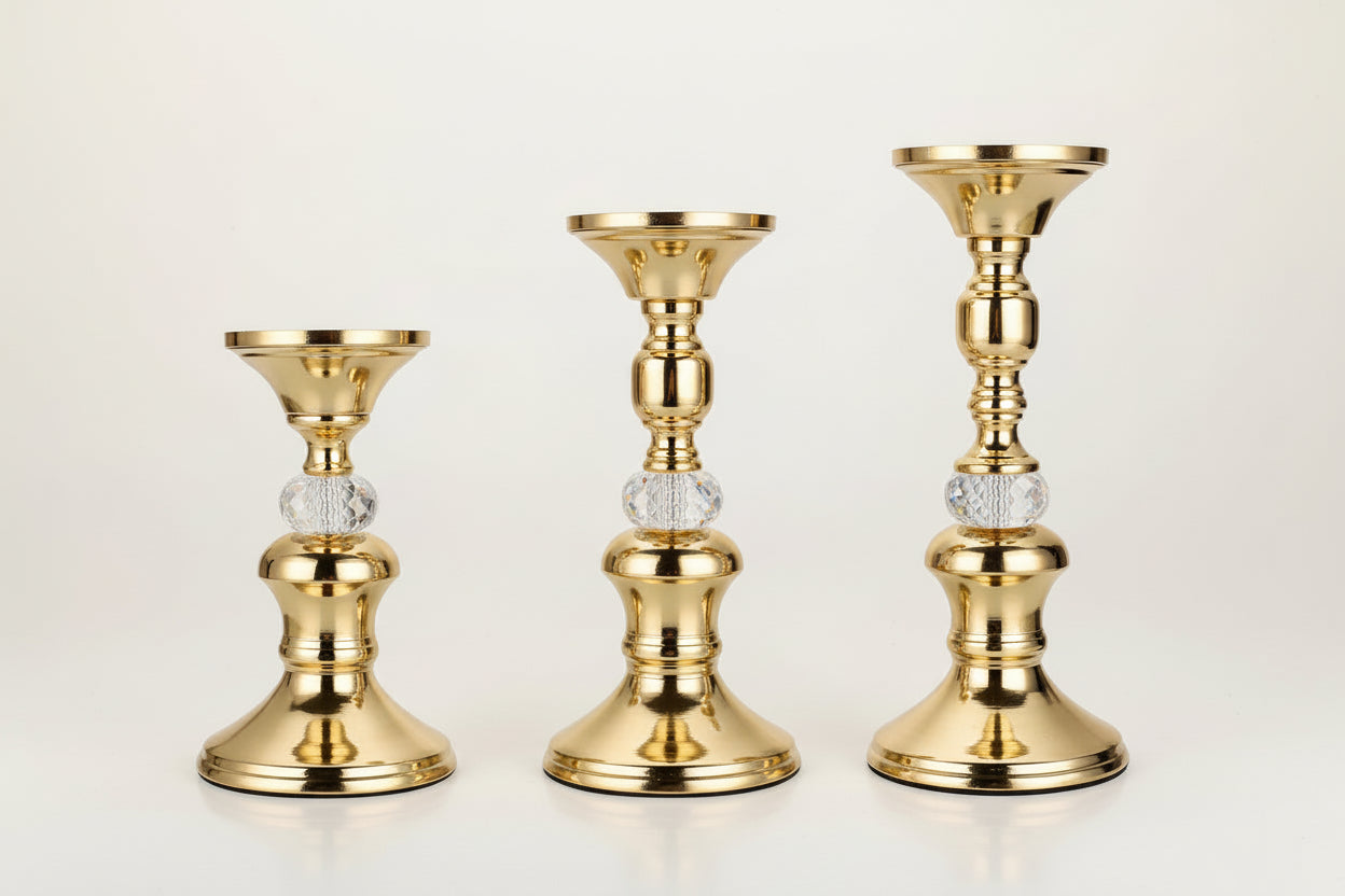 Crystal Gold Candle Holders