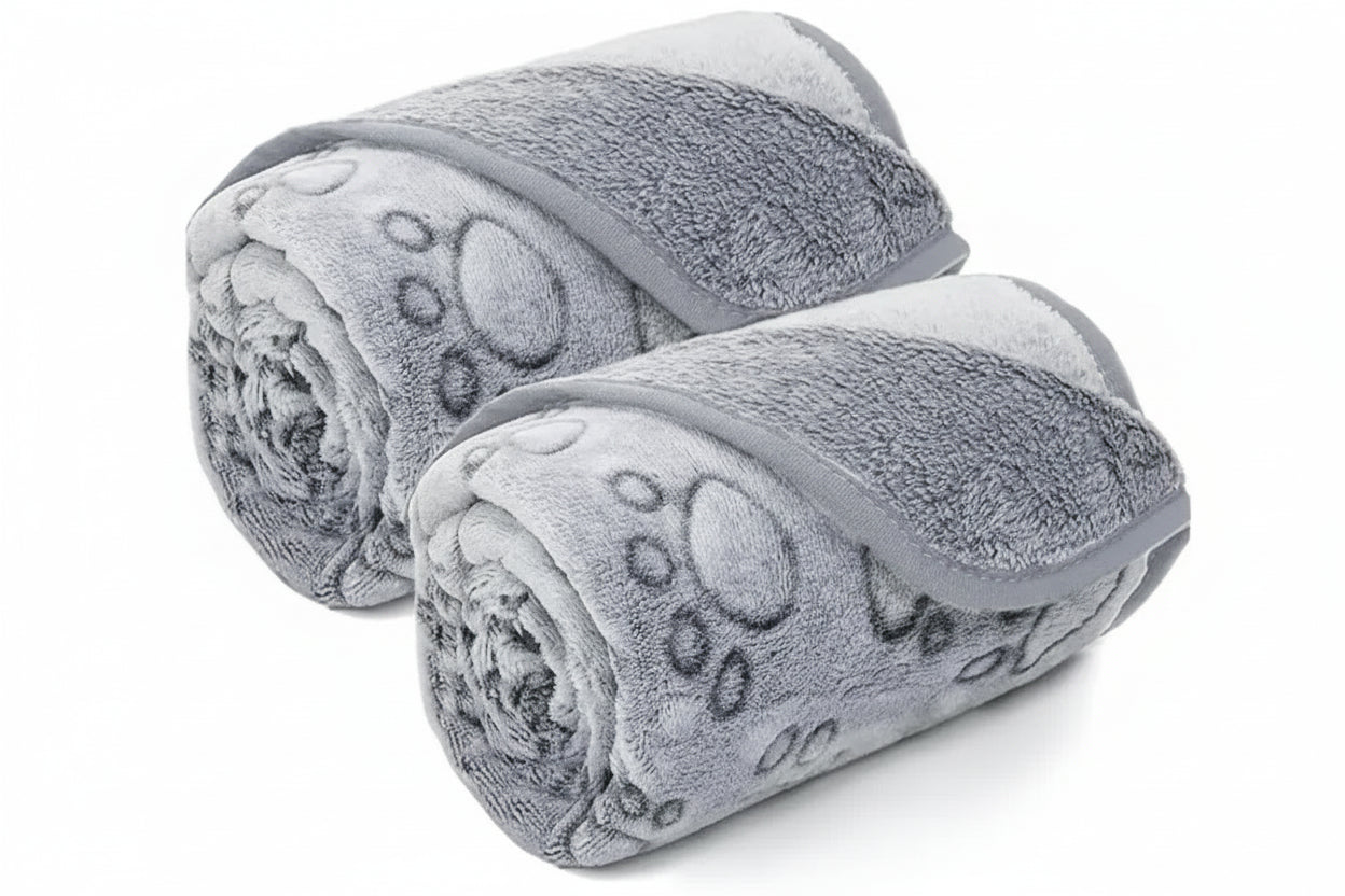 Luxe Paw Print Pet Blanket